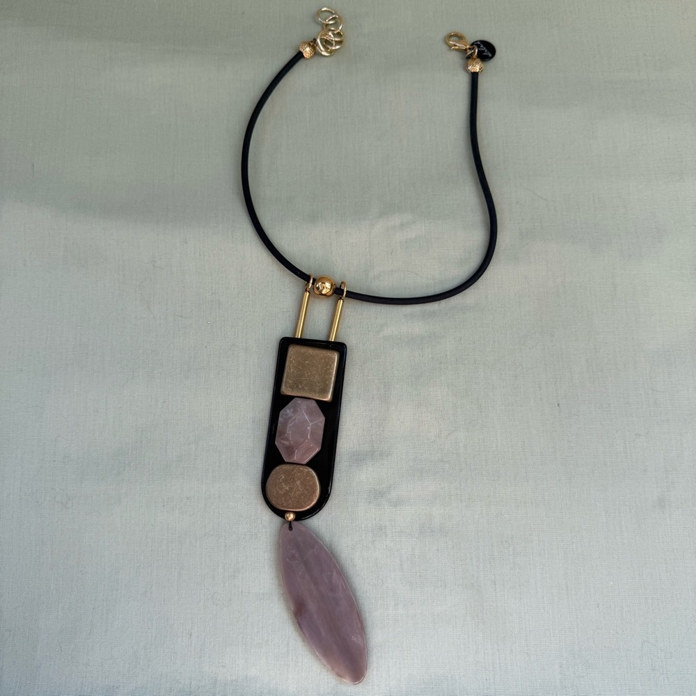 Alisha D - Elegant Gold and Pink Pendant Necklace
